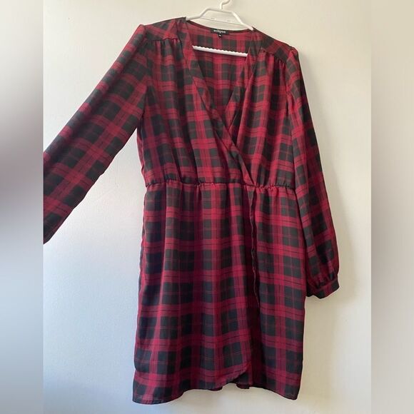 Eclipse Red and Black Plaid Mini Dress - Picture 12 of 12